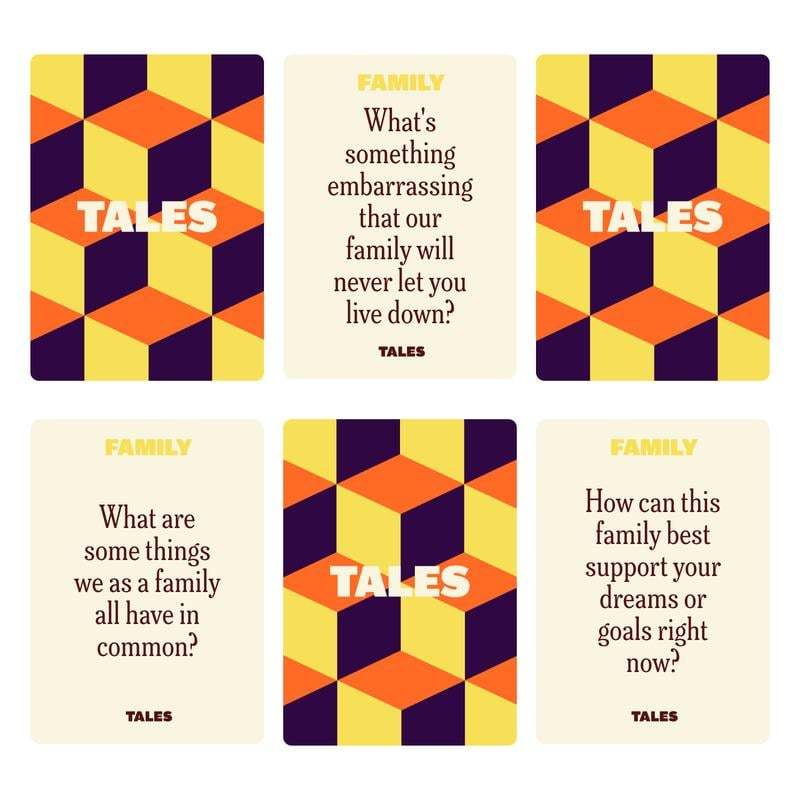 TALES Family Edition – 150 Conversation Cards for Family Dinners & Game Nights Fun Prompts for Kids. Teens & Adults