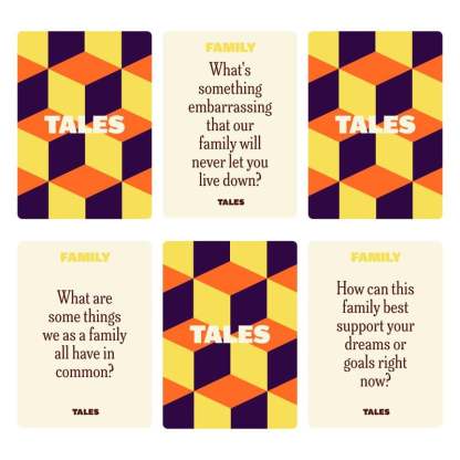 TALES Family Edition – 150 Conversation Cards for Family Dinners & Game Nights Fun Prompts for Kids. Teens & Adults