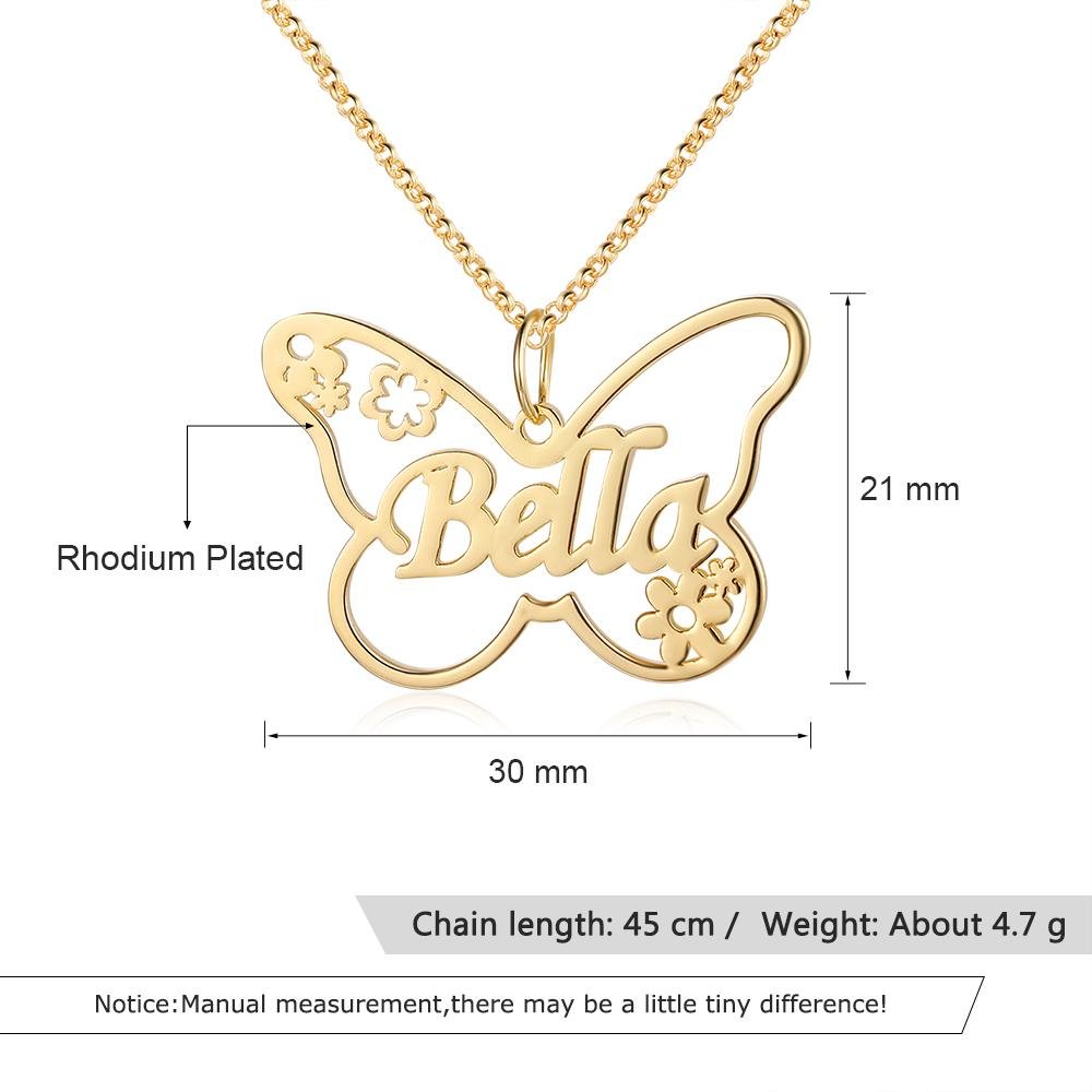 Mother's Day Gift Butterfly Name Necklace Personalized Name Necklaces-Engravingift