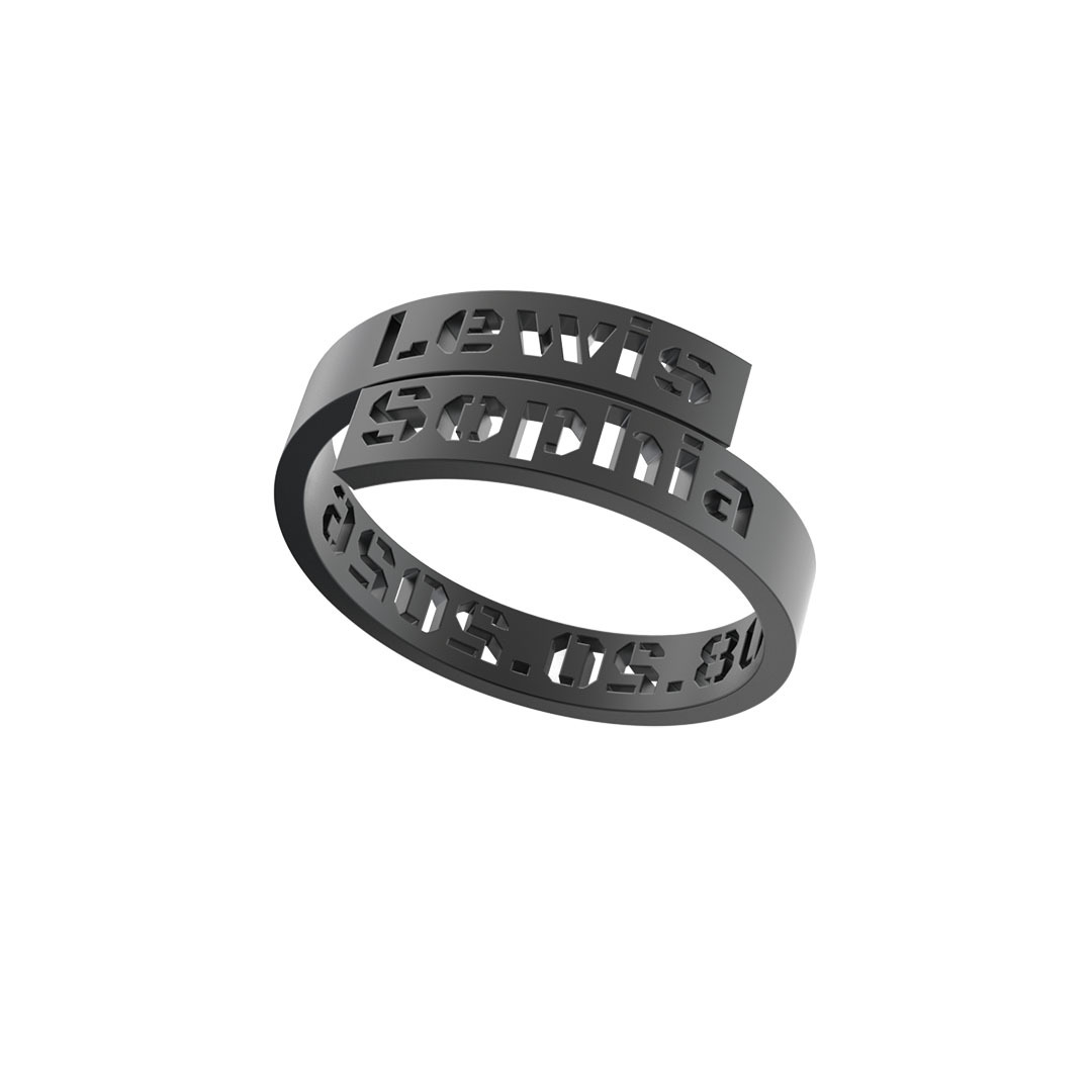Custom Dual Names & Special Date Adjustable Couple Ring