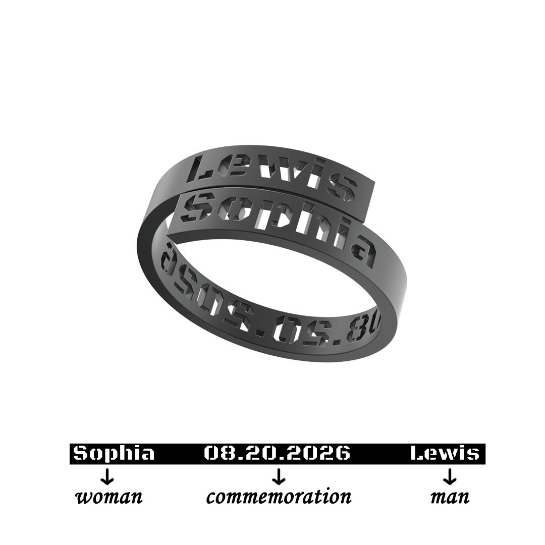 Custom Dual Names & Special Date Adjustable Couple Ring