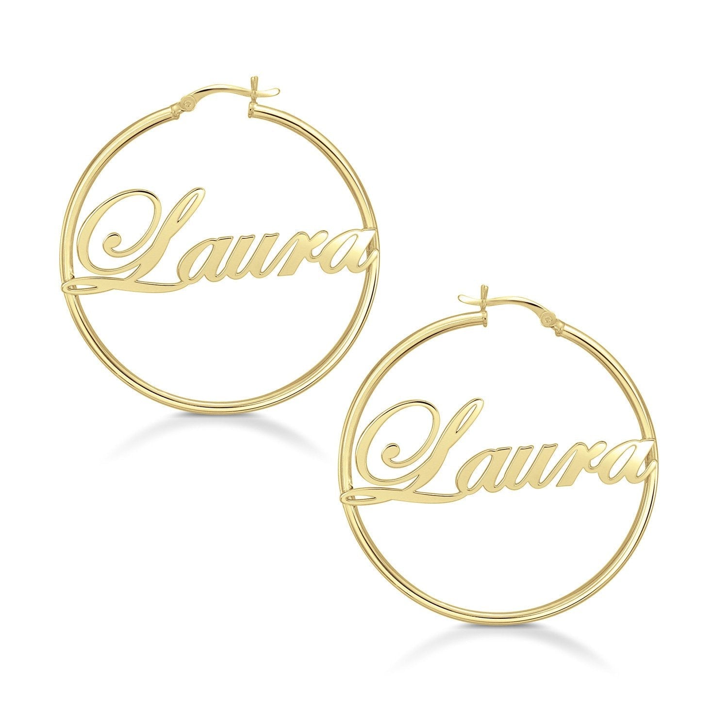 Mother's Day Gift Personalized Name Hoop Earrings for Her-Engravingift