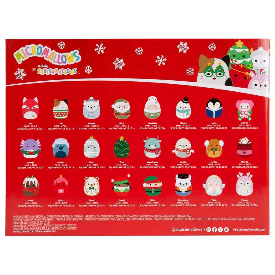 Squishmallows Original 24-Day Micromallows Holiday Plush Advent Calendar🎄