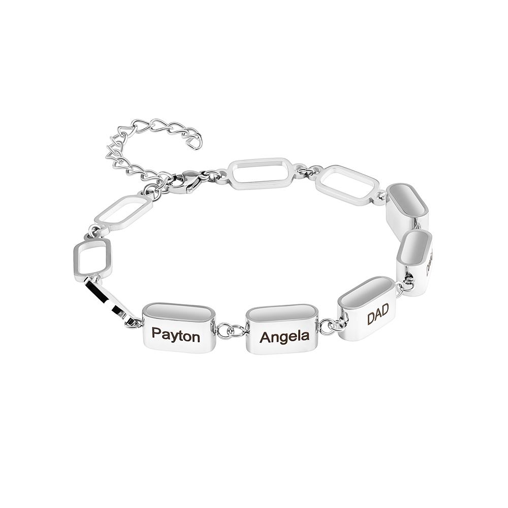 Custom Multi-Name Bar Bracelet, Personalized Family Bracelet