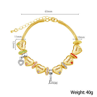 Christmas Gift Forever In A Mother's Heart Personalized Birthstone Bracelet