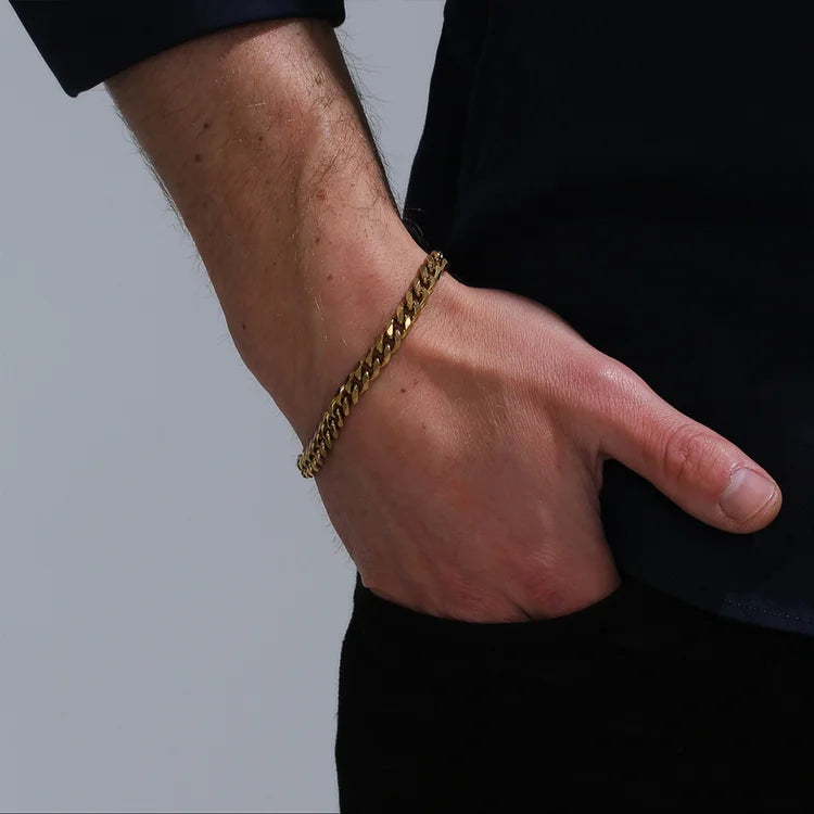 Mother's Day Gift To My Handsome Son Cuban Chain Bracelet Stainless Steel Bracelet Warm Gift "I Love You Always and Forever"-Engravingift