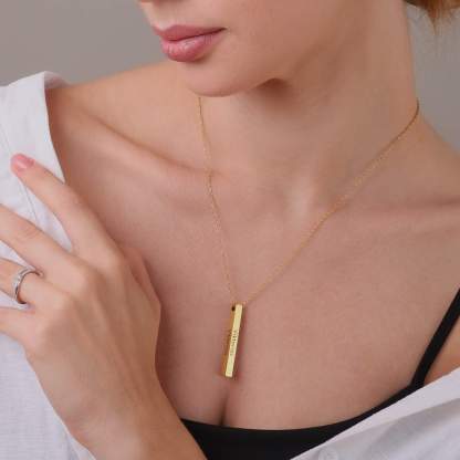 Personalized Bar Necklace For Women – Custom Name Engraved Necklace, Meaningful Gift