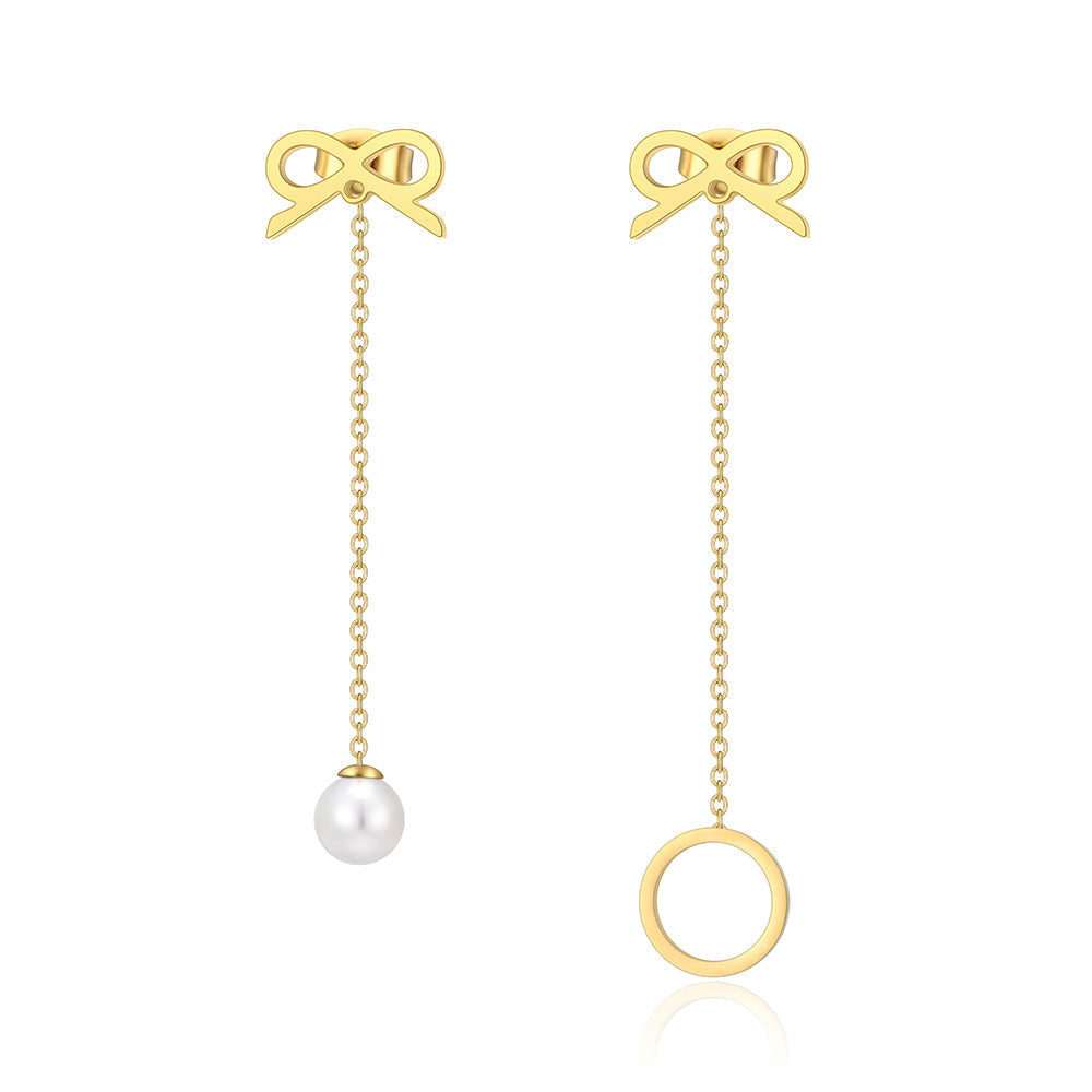 Mother's Day Gift Girls pearl hoop earrings-Engravingift