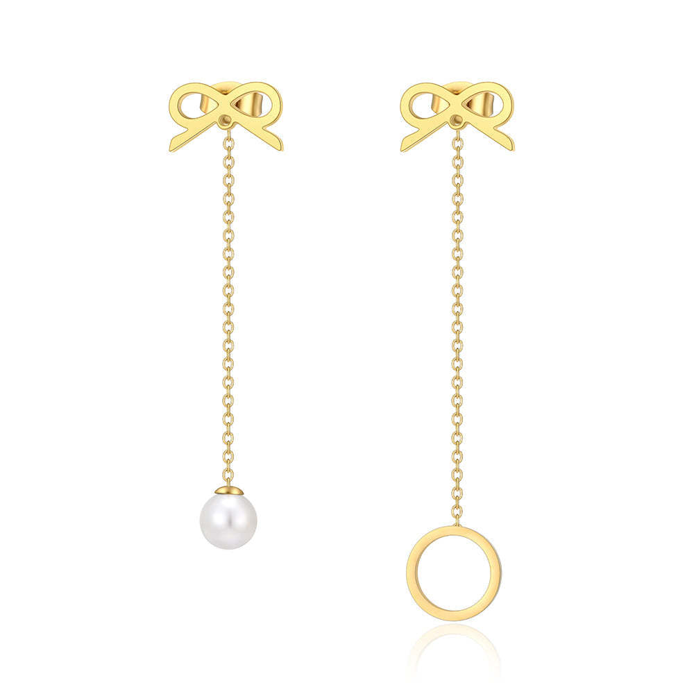Mother's Day Gift Girls pearl hoop earrings-Engravingift