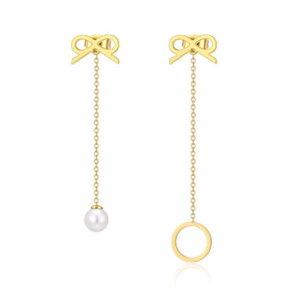 Mother's Day Gift Girls pearl hoop earrings-Engravingift
