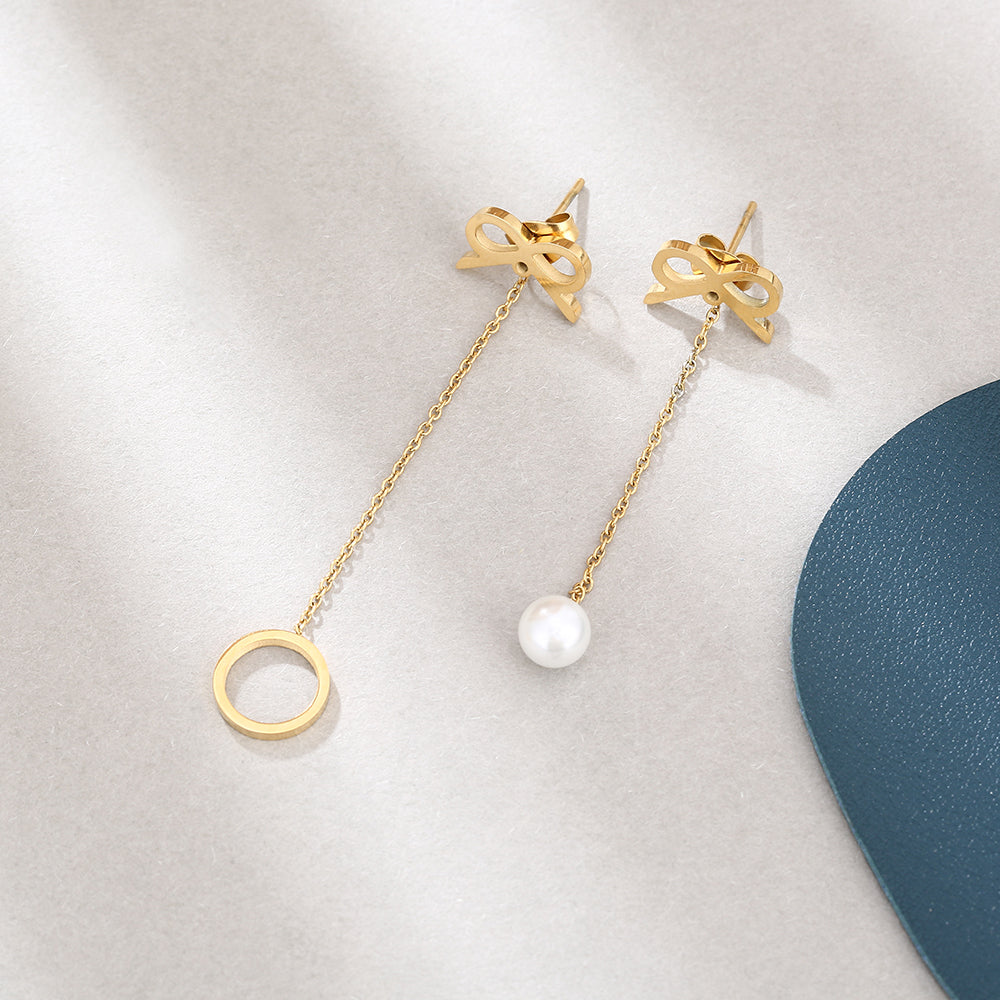 Mother's Day Gift Girls pearl hoop earrings-Engravingift