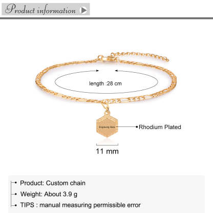 Mother's Day Gift Personalized Initial Anklet Custom Gold Ankle Bracelet for Women-Engravingift
