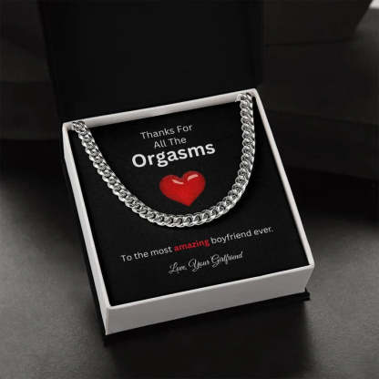 Valentines Day Gifts for himTo The Most Amazing Boyfriend Thanks For All The Cuban Chain Necklace