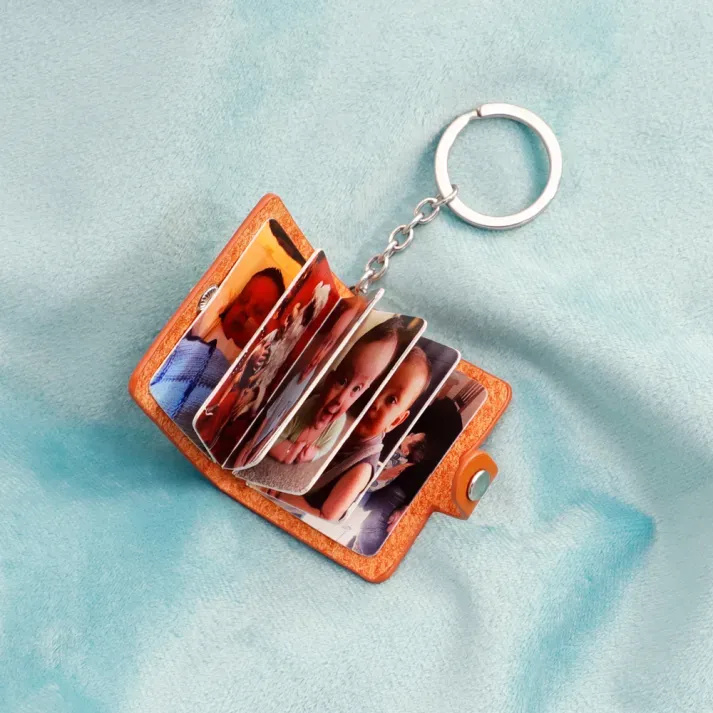 Personalized Photo Keychain Photo Album Keychain Leather Keychain with Photo Romantic Gifts