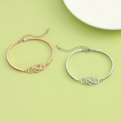 Mother's Day Gift Infinite love bracelet for Mom-Crystal inlaid-Real stock-Engravingift
