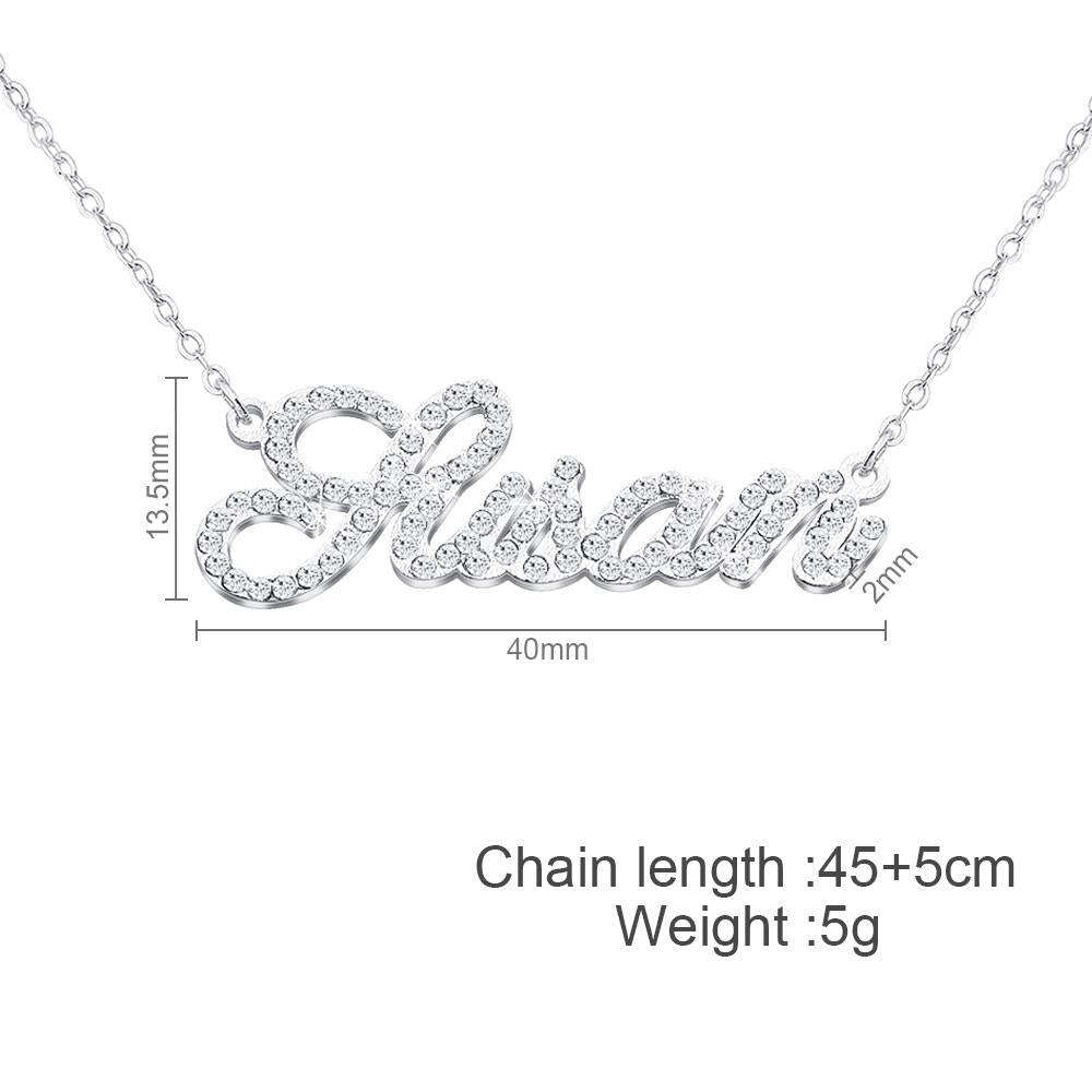 Christmas Gift Sparkling Diamond Personalized Name Necklace