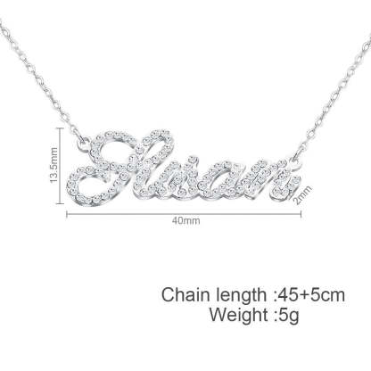 Christmas Gift Sparkling Diamond Personalized Name Necklace