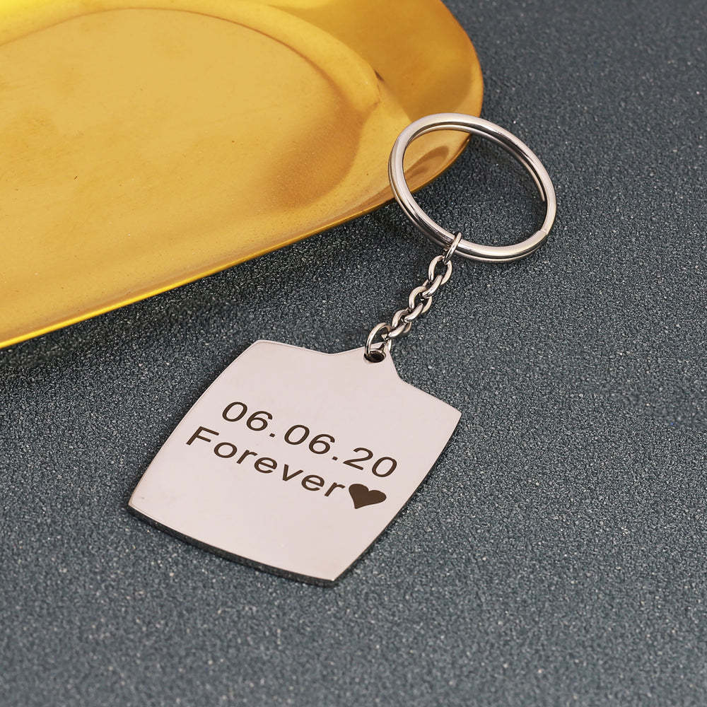 Father's Day Gift Personalized custom name + picture keychain-Engravingift