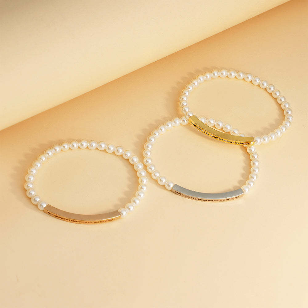 Mother's Day Gift Simple Fashion Personality Ladies Pearl Carving Bracelet-Engravingift