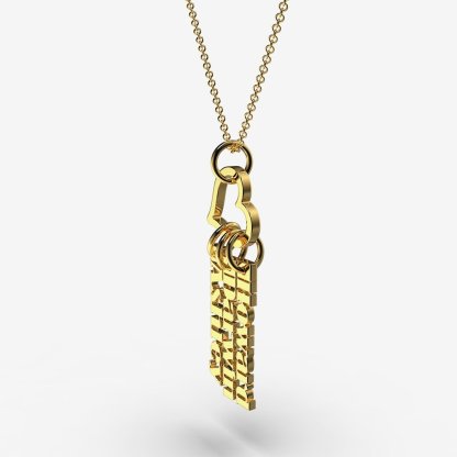 Christmas Gift Heart Rings Fashion Tag Bar Name Necklace