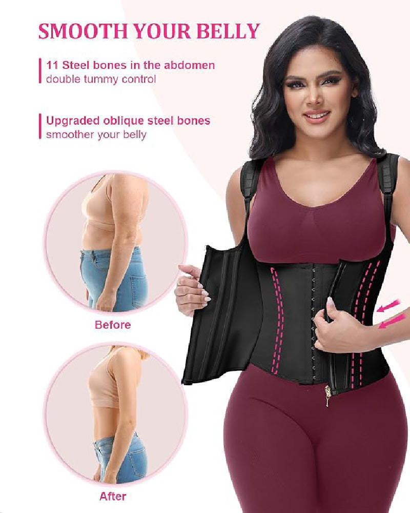 Waist Trainer for Women Body Shaper Corset Vest Tank Top with Steel Bones