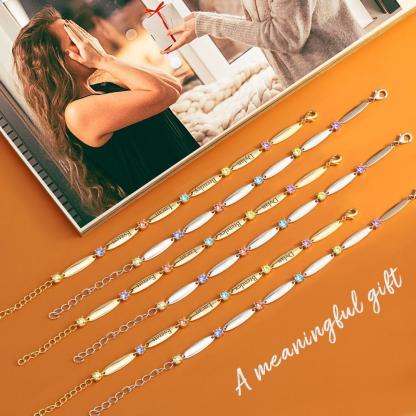 Mother's Day Gift Mother Bracelet with Family Names and Birthstones-Engravingift