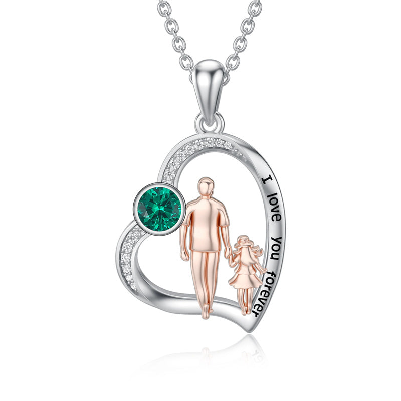 Father Daughter Heart Pendant Necklace from Dad Gift for Daughter
