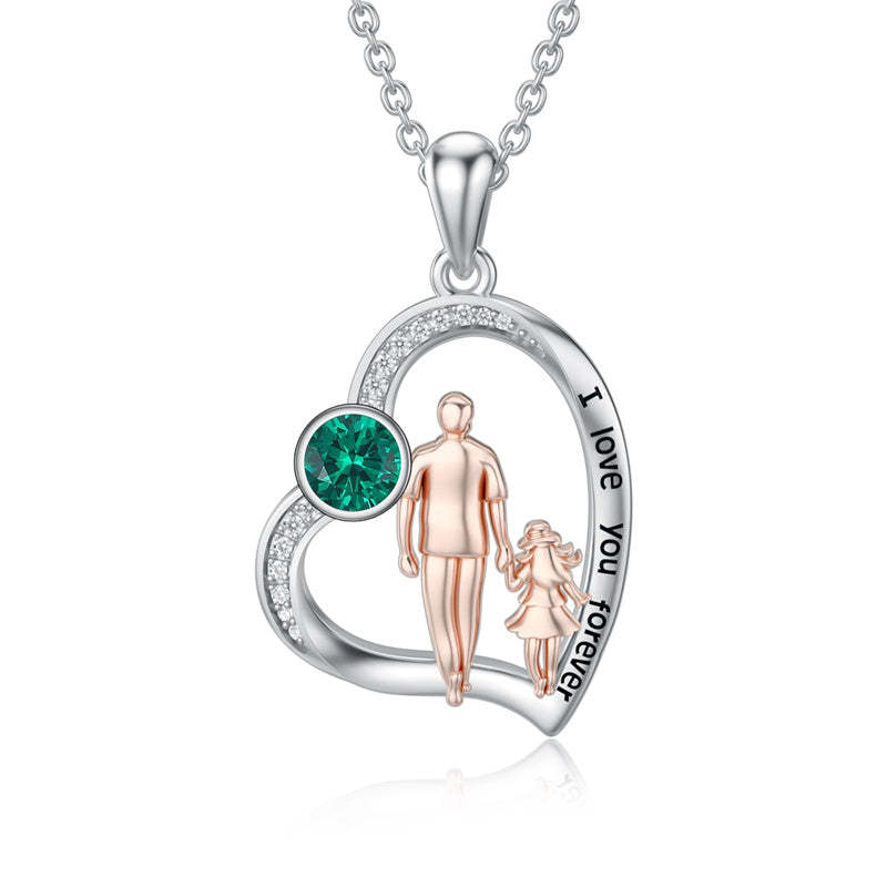 Father Daughter Heart Pendant Necklace from Dad Gift for Daughter