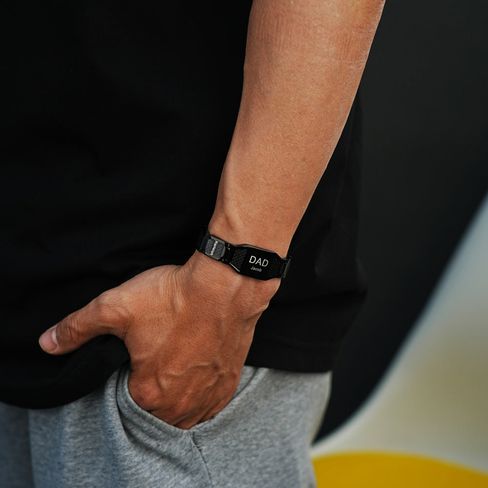 Father's Day Gift Personalized Men Magnetic Therapy Bracelet with Effective 4 Elements Stones