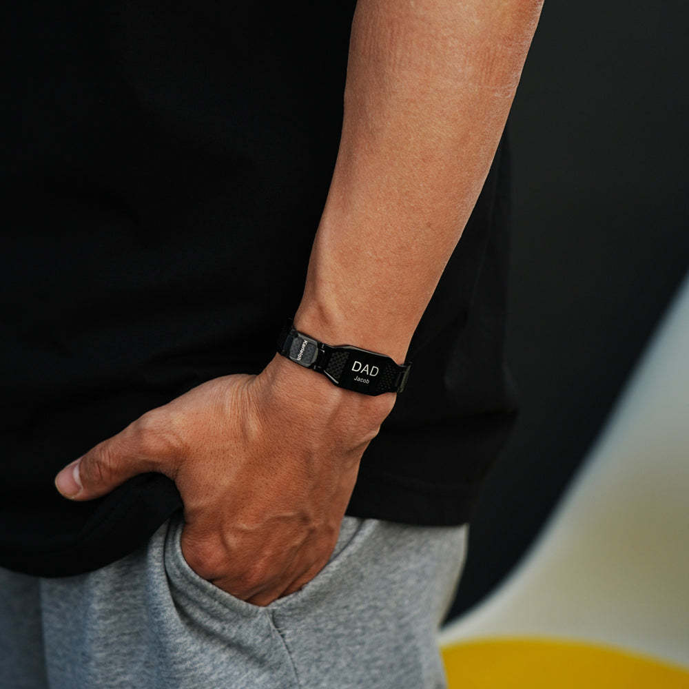 Father's Day Gift Personalized Men Magnetic Therapy Bracelet with Effective 4 Elements Stones