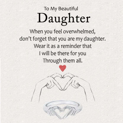 Mother's Day Gift To My Daughter From Dad S925 Ring I will be there for you Heart Gesture Ring-Engravingift