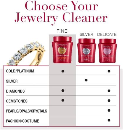 Premium Edition Jewelry Cleaner, Value Size 9.6oz - Pick from Fine, Silver or Delicate Jewelry Cleaner