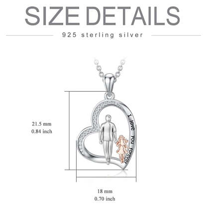 Father Daughter Heart Pendant Necklace from Dad Gift for Daughter