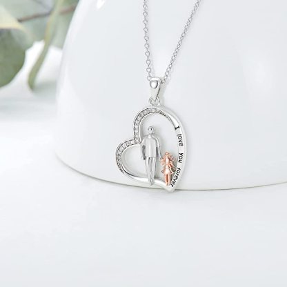 Father Daughter Heart Pendant Necklace from Dad Gift for Daughter
