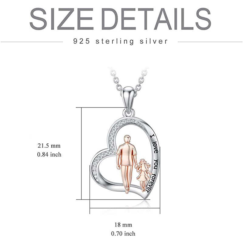 Father Daughter Heart Pendant Necklace from Dad Gift for Daughter
