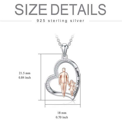 Father Daughter Heart Pendant Necklace from Dad Gift for Daughter
