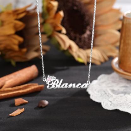 Mother's Day Gift Crown Name Necklace with BirthstonePersonalized Name Necklace-Engravingift