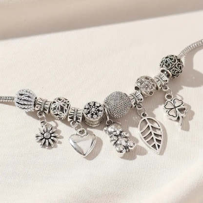 Mother's Day Sunflower & Love Heart Etc Shape Pendant Anklet Creative All-match Ankle Bracelet-Engravingift