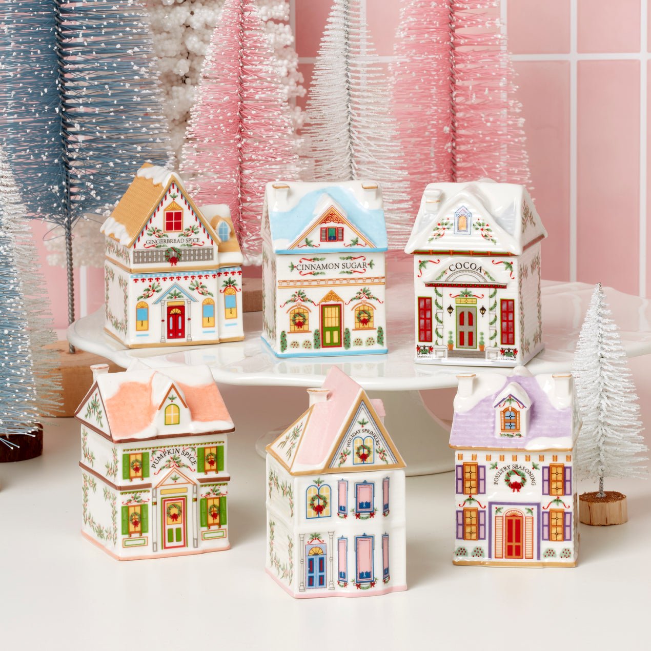 Christmas Gift Holiday Village Spice House Set — A Mini Christmas Wonderland for Your Kitchen!