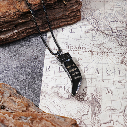 Personalized DAD Tusk Necklace, Custom Kids Names Jewelry