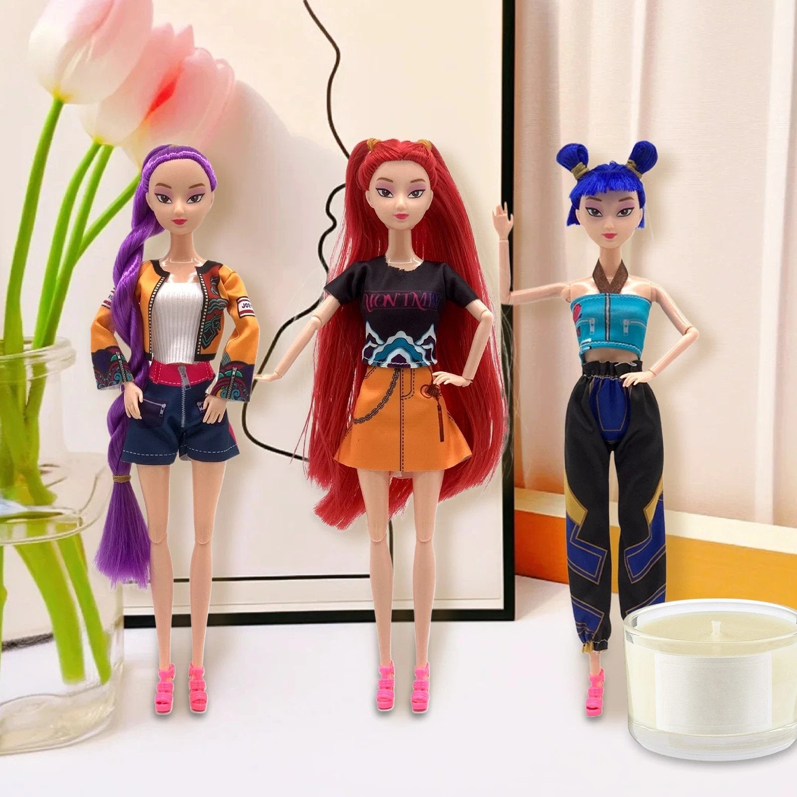 Christmas Gift Cosplay Kpop Demon Hunters Dolls Moveable Joint Collectible Figure 3 Pieces