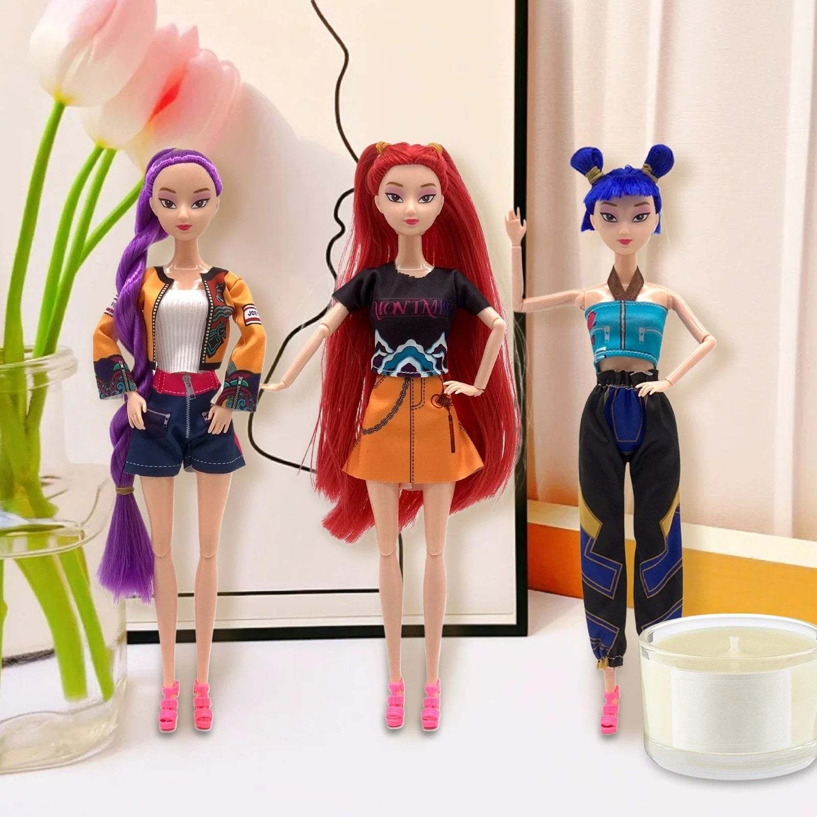 Christmas Gift Cosplay Kpop Demon Hunters Dolls Moveable Joint Collectible Figure 3 Pieces