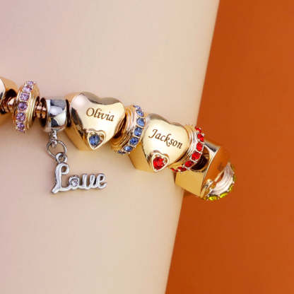 Christmas Gift Forever In A Mother's Heart Personalized Birthstone Bracelet