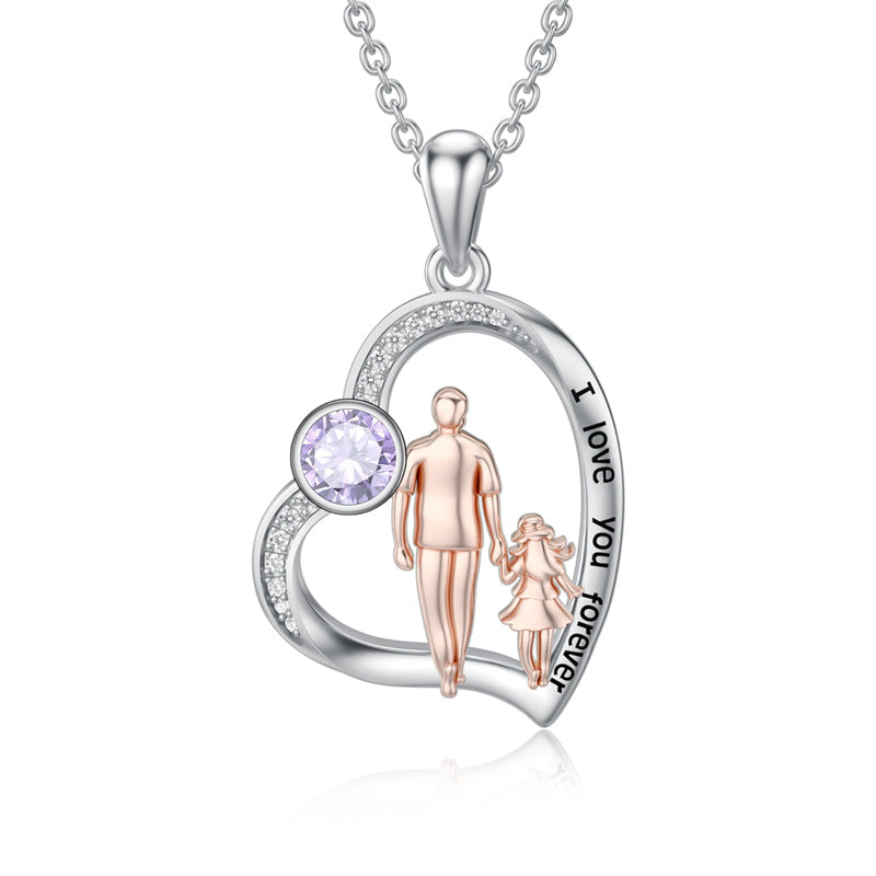 Father Daughter Heart Pendant Necklace from Dad Gift for Daughter