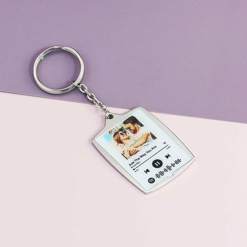 Father's Day Gift Personalized custom name + picture keychain-Engravingift