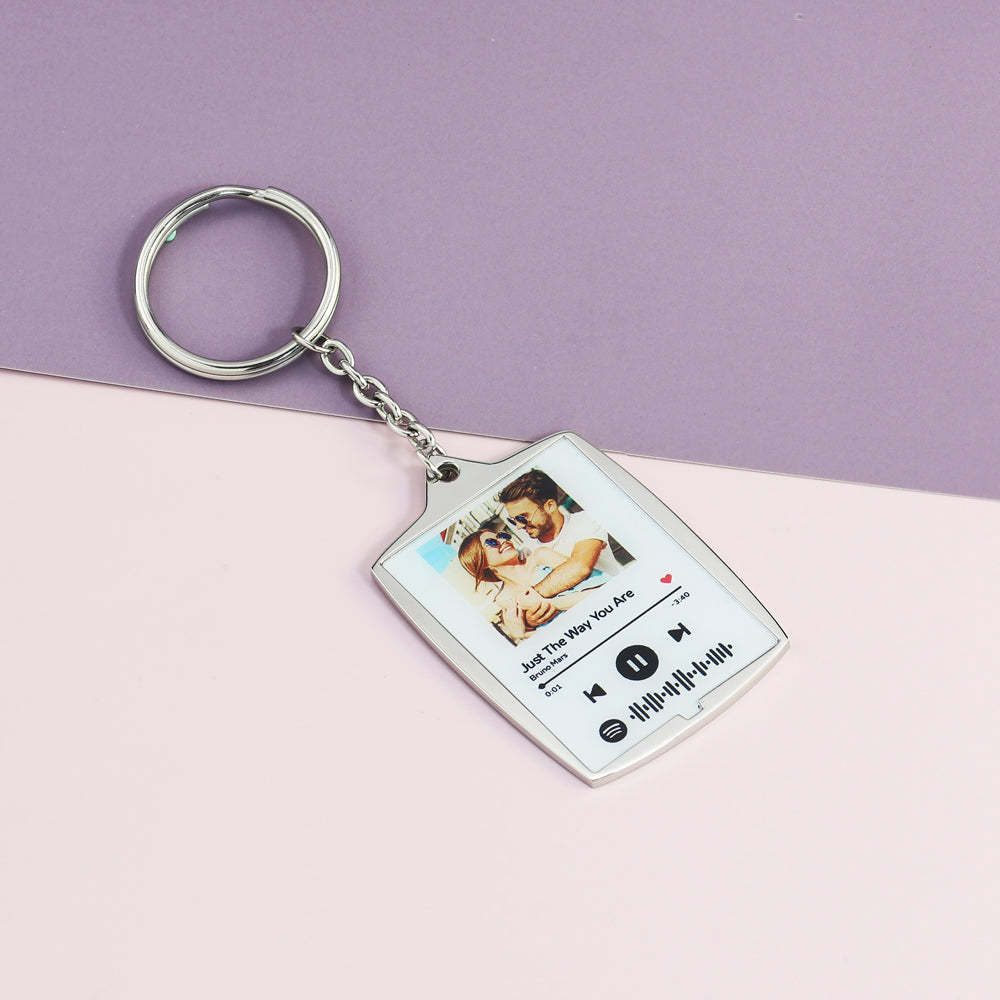 Father's Day Gift Personalized custom name + picture keychain-Engravingift