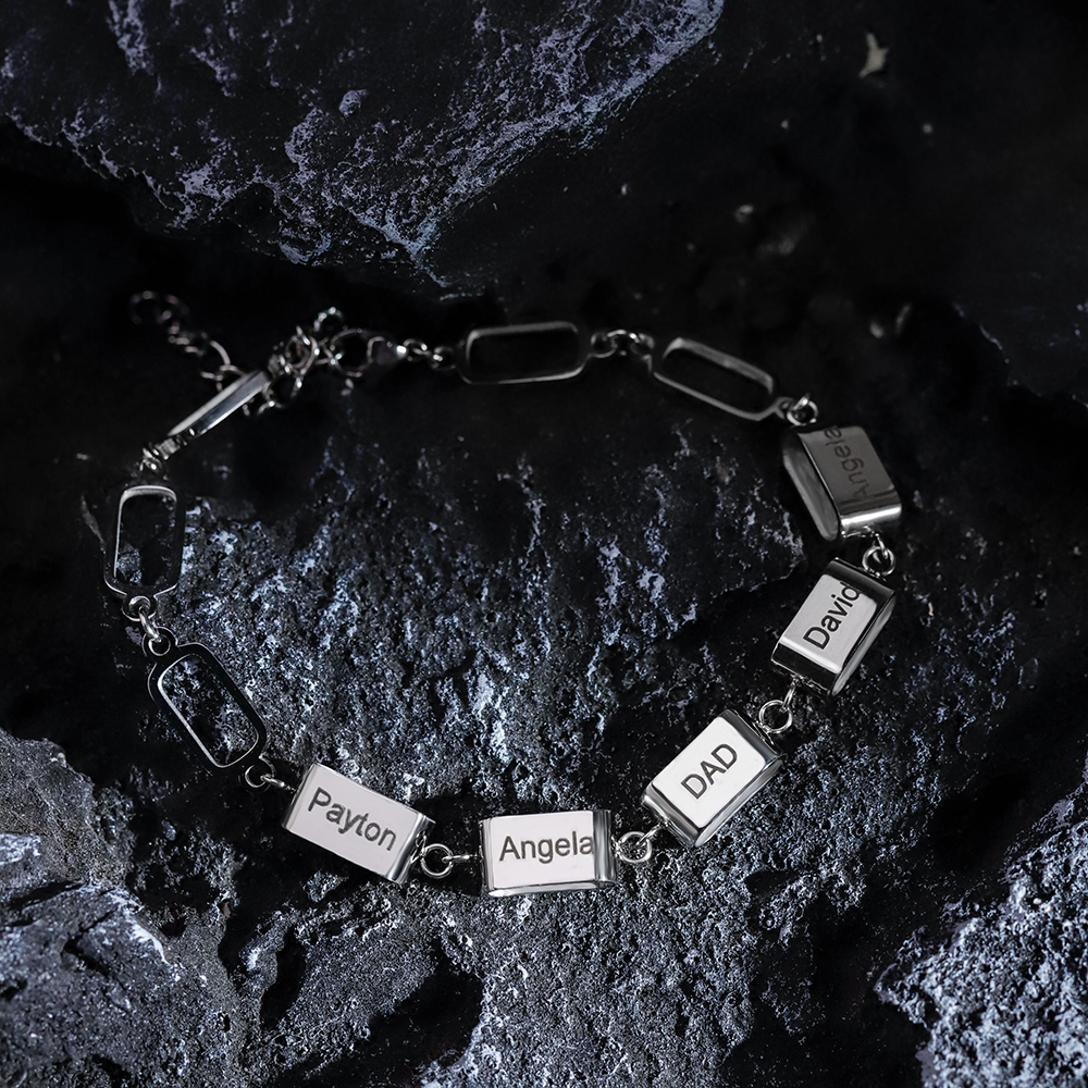 Custom Multi-Name Bar Bracelet, Personalized Family Bracelet