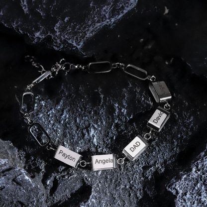 Custom Multi-Name Bar Bracelet, Personalized Family Bracelet