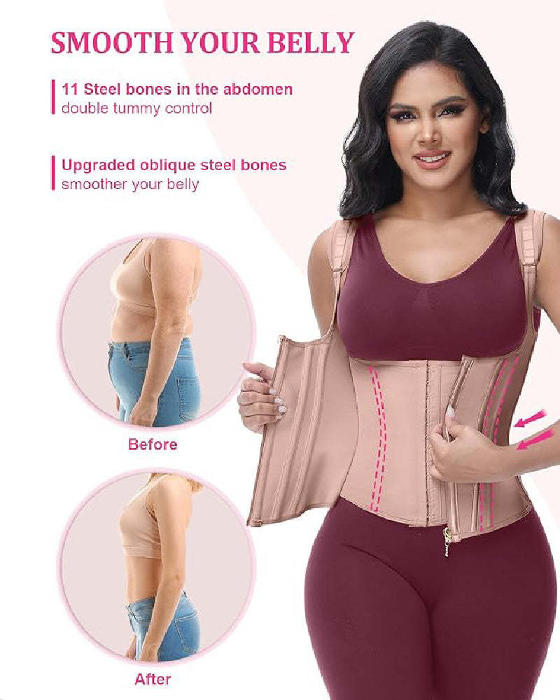 Waist Trainer for Women Body Shaper Corset Vest Tank Top with Steel Bones