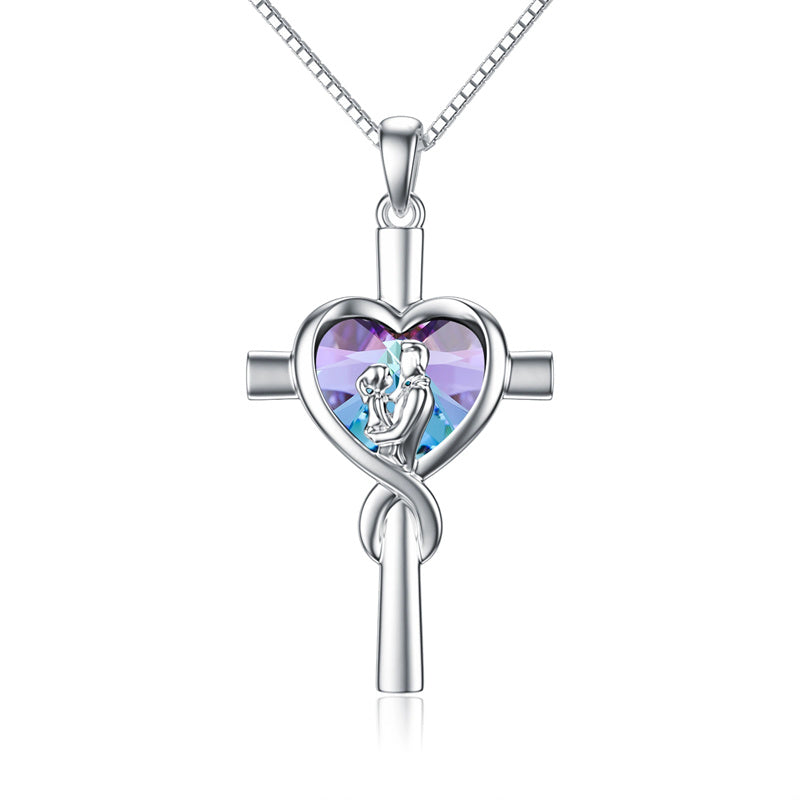 Father Daughter Heart Pendant Necklace from Dad Gift for Daughter